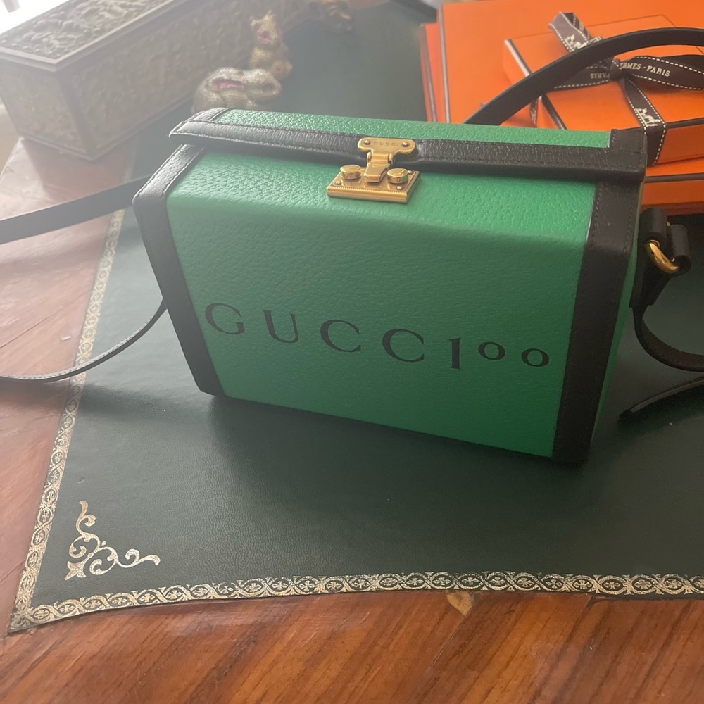Gucci 100 centennial mini crossbody bag with Gold Lettering